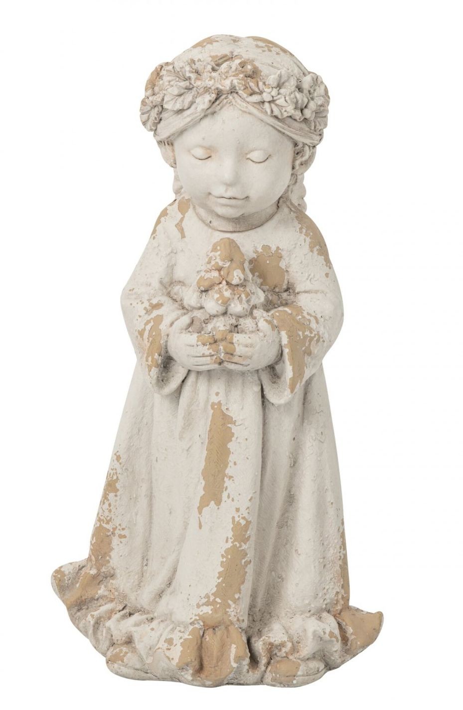 Béžová antik venkovní dekorace Angel Flower – 32*28*61 cm