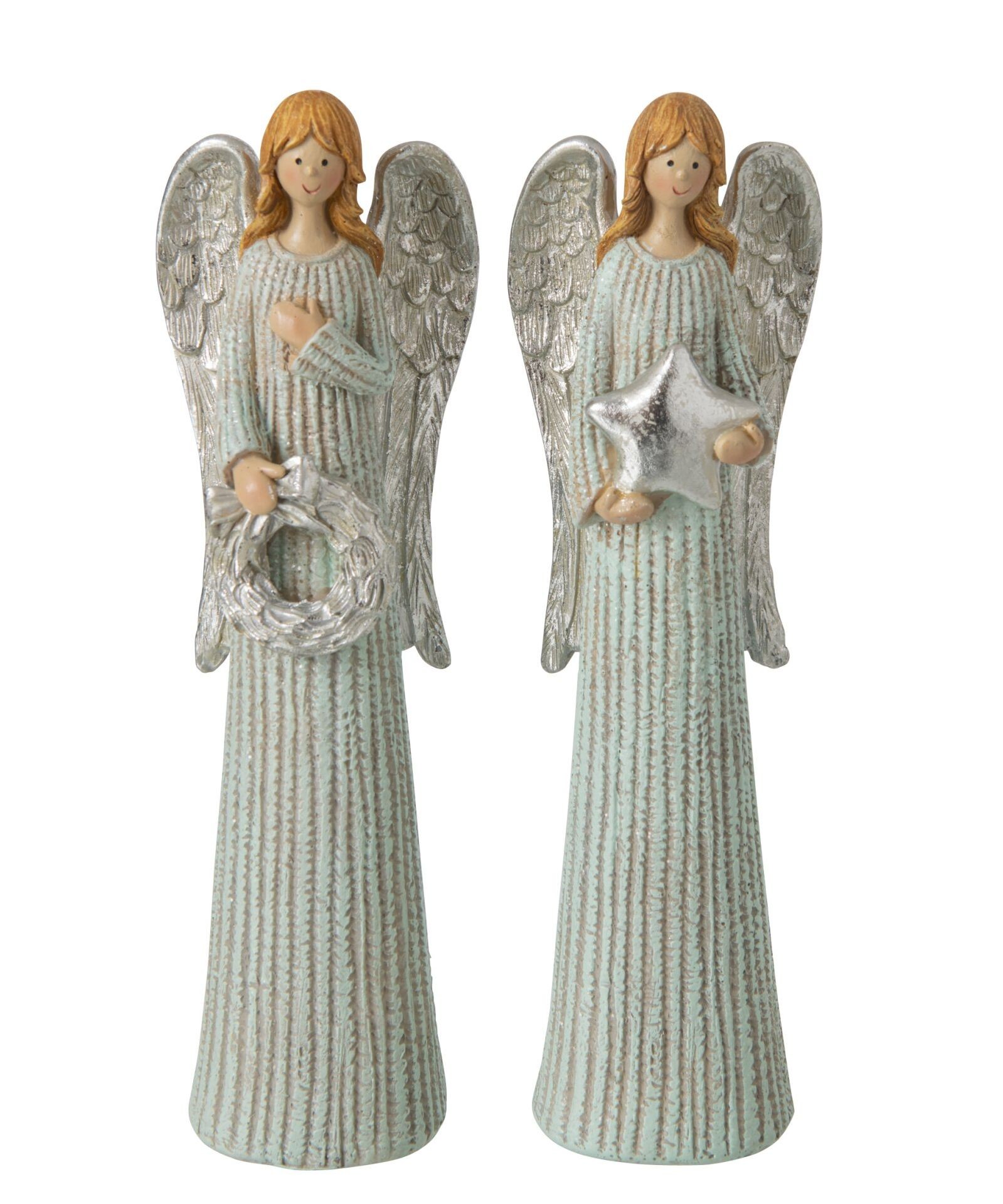 Sada 2ks stříbrný anděl s třpytkami Angel Glitter – 7*5*24 cm