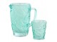 Azurový skleněný džbán kolibřík Hummin Bird - 19*12*19 cm / 1000 ml J-Line by Jolipa