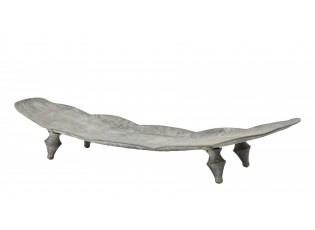 Šedý antik zinkový podnos s nožičkami Tray Zinc Antique – 68*22*8 cm
