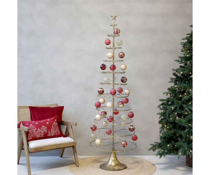 Mosazný antik vánoční stromek na vánoční ozdoby na podstavci Tree Antique – Ø 60 *196 cm Chic Antique