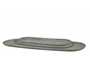 Sada 3ks táců s krajkovým okrajem Vintage Lace – 48,5*17*1,5 / 38*14*1,5 / 34*12*1,5 cm