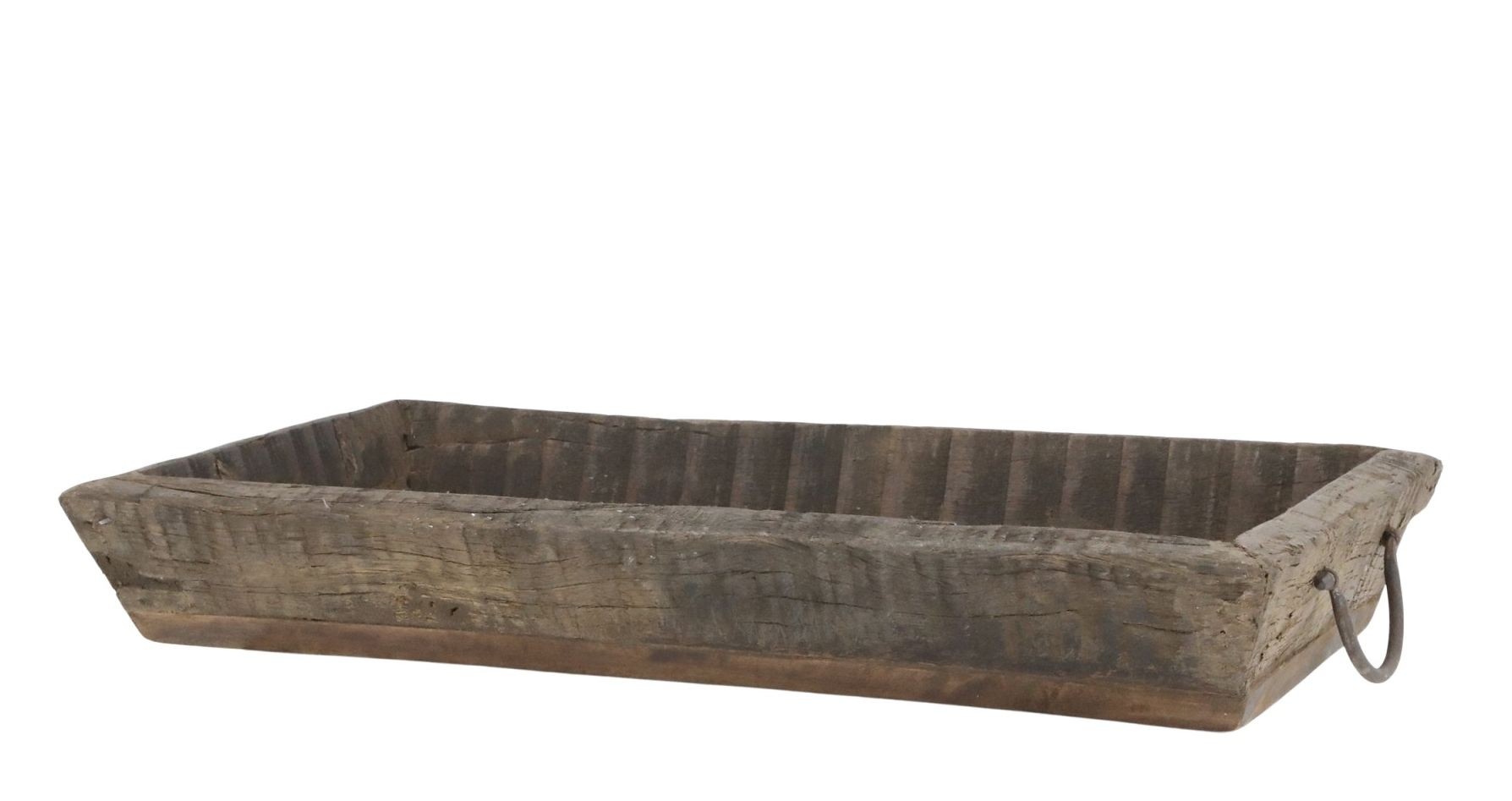 Podnos Grimaud s úchyty z recyklovaného dřeva a železa hnědý Nature – 49*26*7 cm