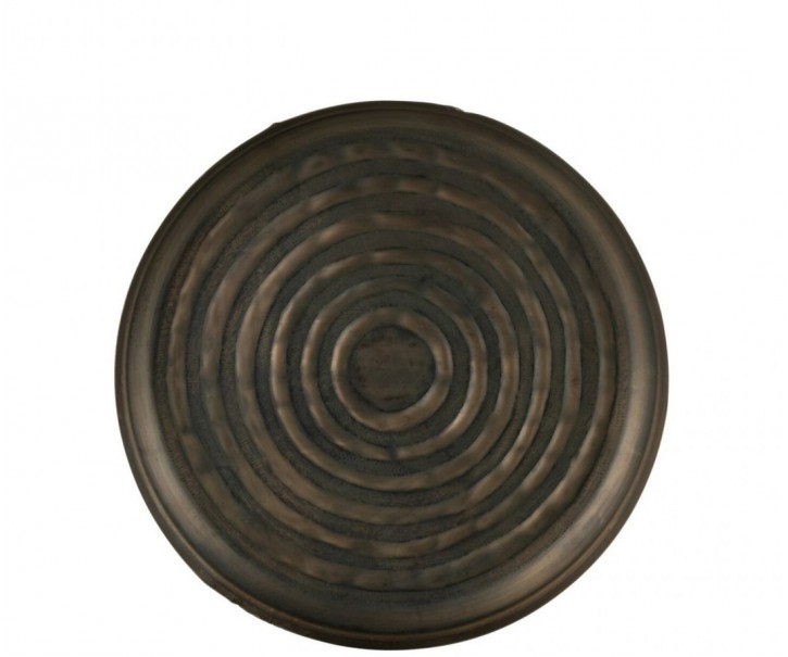 kulatý kovový tác Classic bronzový S – 40,5*40,5*5 cm J-Line by Jolipa