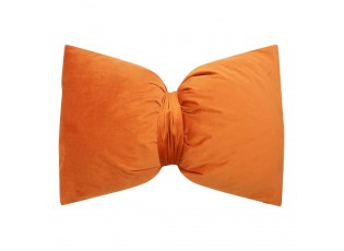 Oranžový sametový polštář ve tvaru mašle Bow orange – 40*60*10 cm