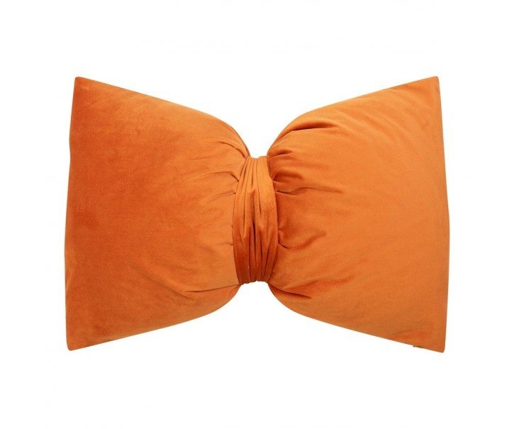 Oranžový sametový polštář ve tvaru mašle Bow orange – 40*60*10 cm Mars & More 