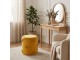 Žlutý sametový taburet s mašlemi Pouf Bow honey – 37*37*42 cm Mars & More 