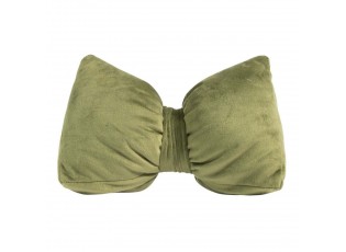 Zelená sametová zarážka do dveří ve tvaru mašle Bow green – 24*10*16 cm