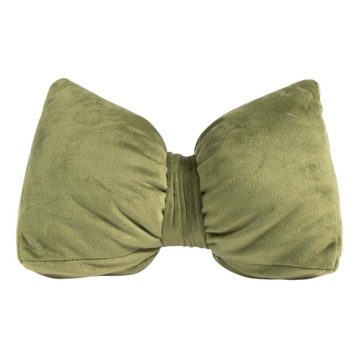 Zelená sametová zarážka do dveří ve tvaru mašle Bow green – 24*10*16 cm