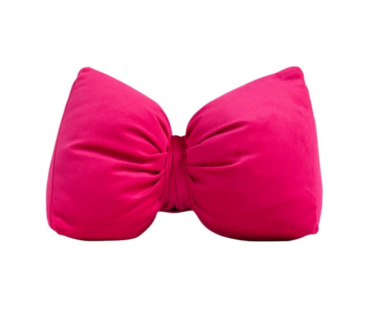Růžová sametová zarážka do dveří ve tvaru mašle Bow fuchsia – 24*10*16 cm Mars & More 