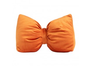 Oranžová sametová zarážka do dveří ve tvaru mašle Bow orange – 24*10*16 cm
