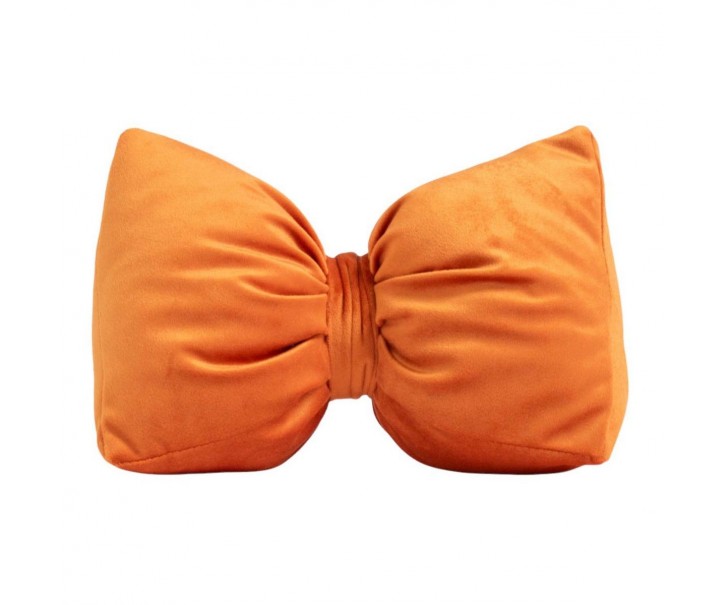 Oranžová sametová zarážka do dveří ve tvaru mašle Bow orange – 24*10*16 cm Mars & More 
