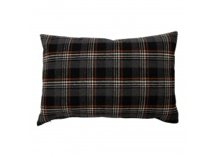 Béžovo-hnědý polštář s motivem jelena a kostkovaným vzorem Check Deer – 40*60*6 cm