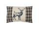Béžovo-hnědý polštář s motivem jelena a kostkovaným vzorem Check Deer – 40*60*6 cm Mars & More 