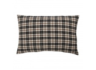 Béžovo-hnědý polštář s motivem jelena a kostkovaným vzorem Check Deer – 40*60*6 cm