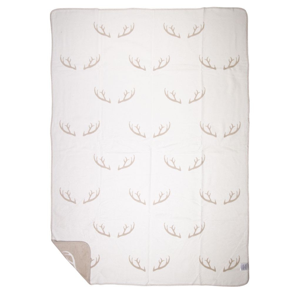 Béžovo-bílý oboustranný pléd s parohy Antler XL – 150*200*1 cm Mars & More Béžovo-bílý oboustranný pléd s parohy Antler XL – 150*200*1 cm Mars & More