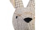 Zarážka do dveří králík s kostkovaným vzorem šedohnědá polyester – 31*15*23 cm Mars & More 