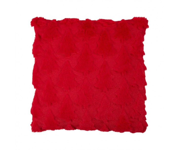 Červený polštář se vzorem vánočních stromků Christmas Tree – 45*45*10 cm Mars & More 