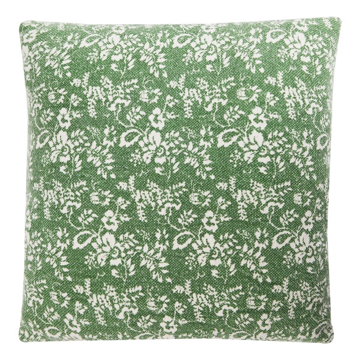 Zelený bavlněný polštář s výraznou texturou Flower Garden – 60*60 cm