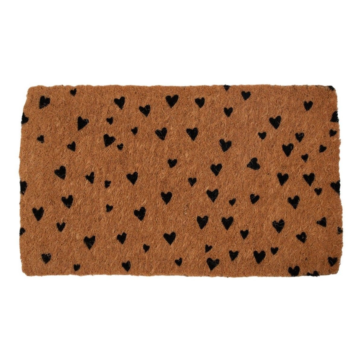 Ručně vyrobená kokosová rohožka se srdíčky Hearts – 75*45*4 cm Mars & More Ručně vyrobená kokosová rohožka se srdíčky Hearts – 75*45*4 cm Mars & More