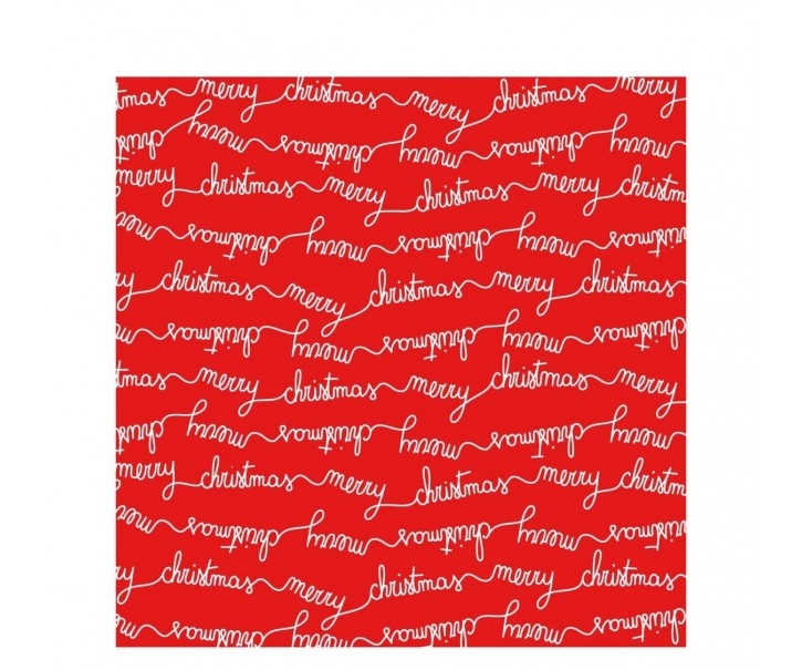 Červené papírové vánoční ubrousky Merry Christmas – 33*33 cm (20ks) J-Line by Jolipa