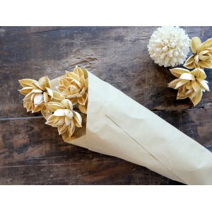 Sada sušených béžových květin jiřinka Fleur Dahlia – 55 cm / 3ks