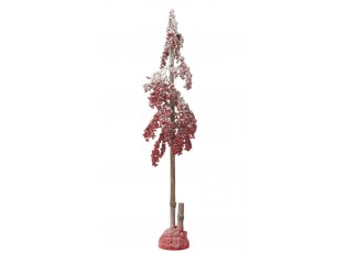 Vánoční dekorace zasněžený stromek s červenými bobulemi Berries L – 30*30*108 cm