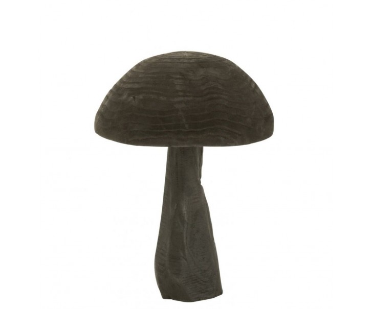 Malý černý dřevěný dekorativní hříbek – 28*28*39 cm J-Line by Jolipa