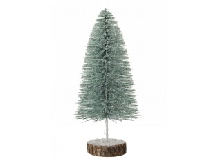 Vánoční dekorativní stromeček se zeleným třpytem velký – 16*16*38 cm