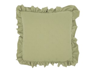 Zelený povlak na polštář s volánkovým okrajem Aix Soft – 50*50 cm