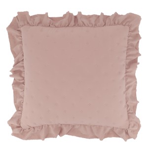 Růžový povlak na polštář s volánkovým okrajem Aix Soft – 50*50 cm