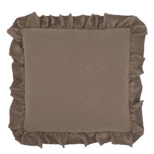Polštářový povlak Aix Soft s volánkem hnědý a přírodní polyester – 50*50 cm