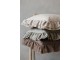 Polštářový povlak Aix Soft s volánkem hnědý a přírodní polyester – 50*50 cm Chic Antique