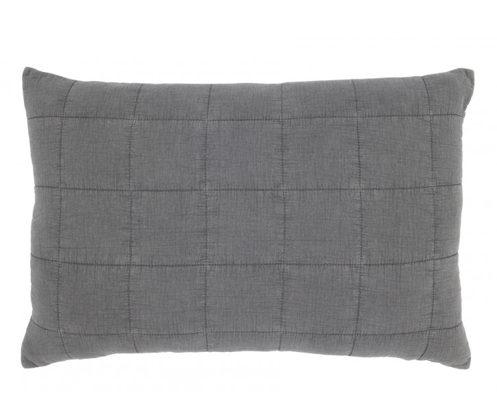 Hromově šedý povlak na polštář s opraným vzhledem Aix Vintage – 60*40 cm Chic Antique