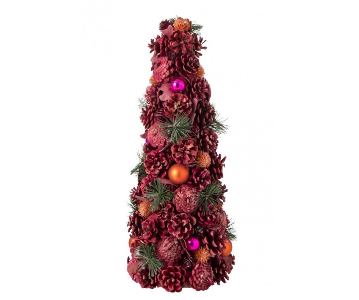 Růžový vánoční stromek se šiškami Pinecone – 21*21*50 cm J-Line by Jolipa