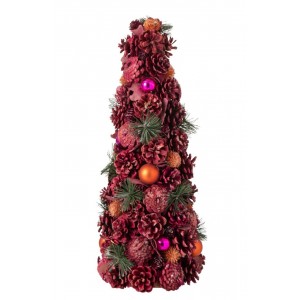 Růžový vánoční stromek se šiškami Pinecone – 21*21*50 cm
