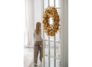 Zlatý lesklý vánoční věnec Sparkling XL – 75*75*7 cm