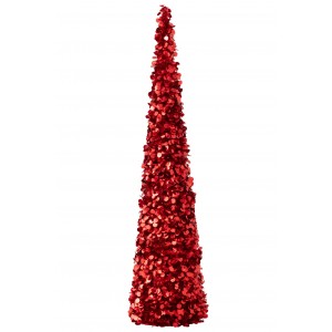 Veliký červený lesklý vánoční strom Sparkling XL – 40*40*180 cm