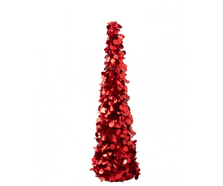 Červený lesklý vánoční strom Sparkling M – 19*19*84 cm J-Line by Jolipa