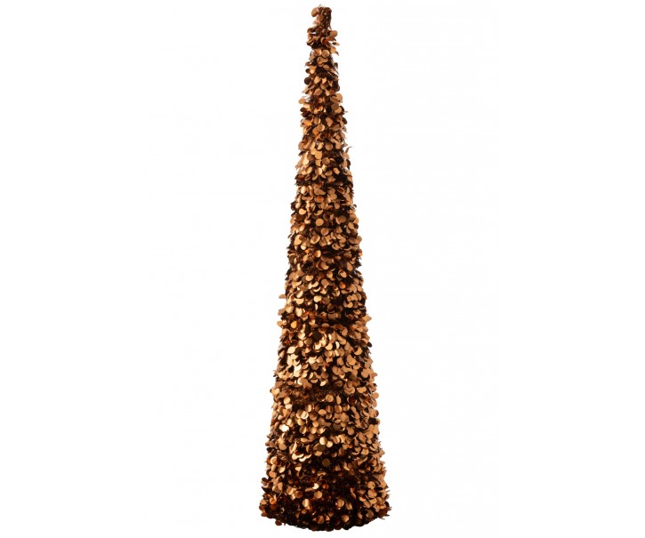 Veliký bronzový lesklý vánoční strom Sparkling XL – 40*40*180 cm J-Line by Jolipa