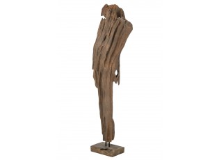 Abstraktní dekorace Mira ze dřeva teak v tmavě hnědé – 53*27*183 cm