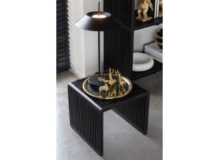 Sada 2 konferenčních stolků Cubic z teaku černá – 50*45*50 / 40*40*35 cm
