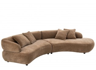 Luxusní 4místná zakřivená pohovka Taupe se 4 polštáři Luxury – 320*106*73 cm