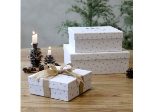 Set 3ks papírová krabice s hvězdami – 25*25*9 / 20*20*8/ 16*16*6 cm