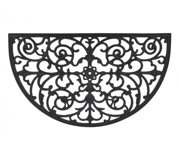 Rohožka z pryže filigrán černá – 75*45*1 cm Chic Antique