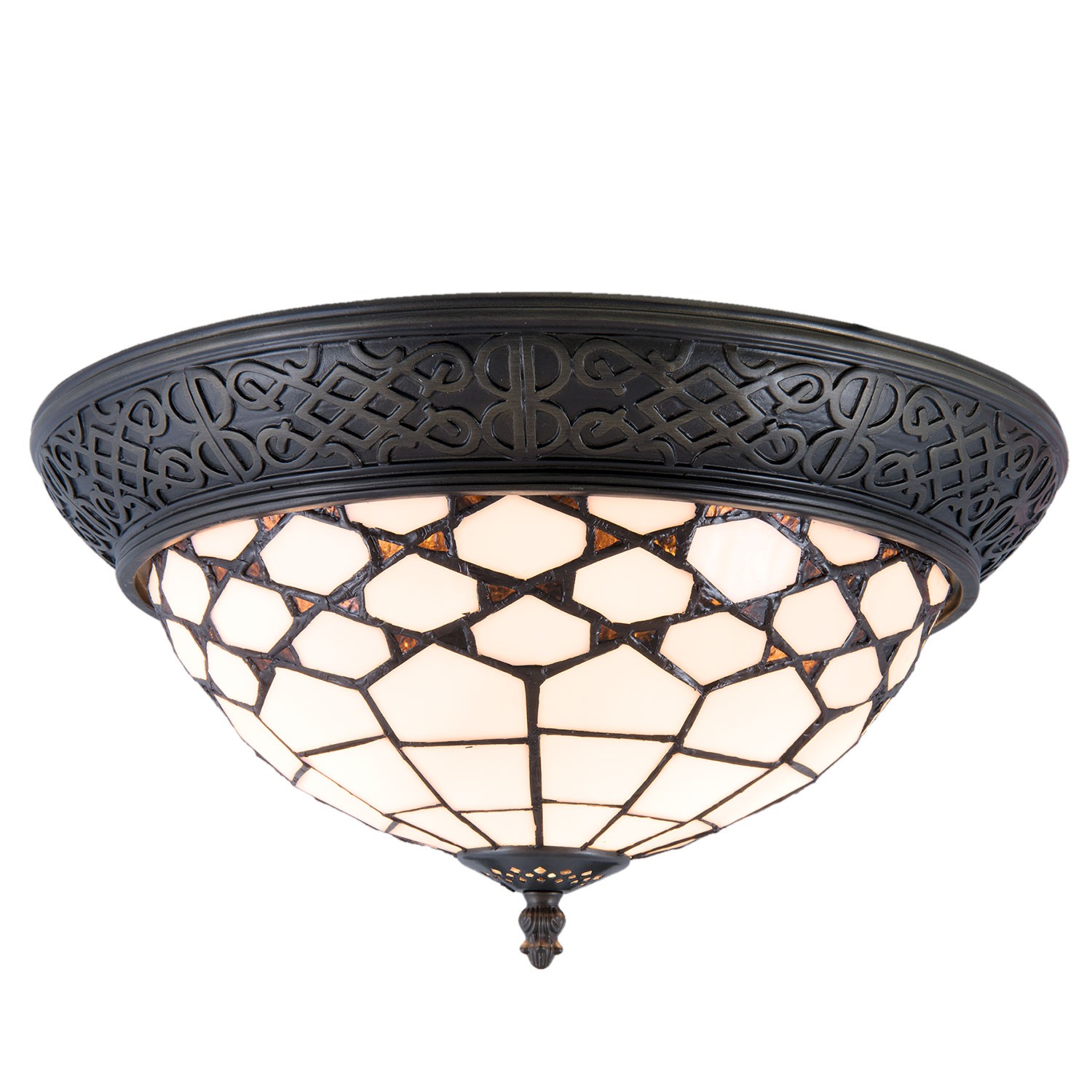 Stropní svítidlo Tiffany Roof - Ø 38*19 cm / E14/Max. 2x40 Watt