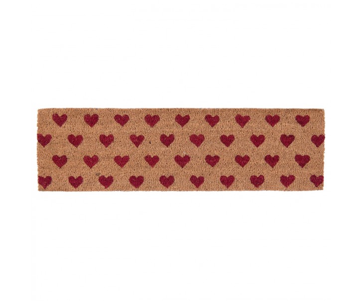 Kokosová rohožka Hearts - 75*22*2 cm Clayre & Eef