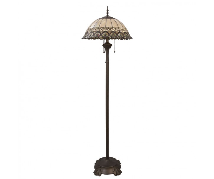 Stojací lampa Tiffany- Ø 50*165 cm 3x E27 / Max 60w Clayre & Eef