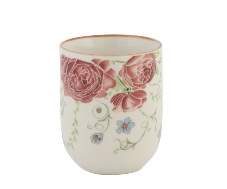  Kalíšek na čaj pivoňky - pr 6*8 cm / 0,1L Clayre & Eef