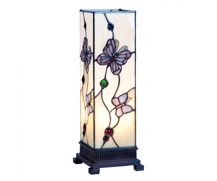 Stolní lampa Tiffany Butterfly Garden - 12.5*35 cm Clayre & Eef